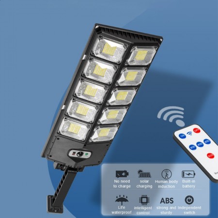 Lampione led stradale solare sensore di movimento faro staffa telecomando IP65