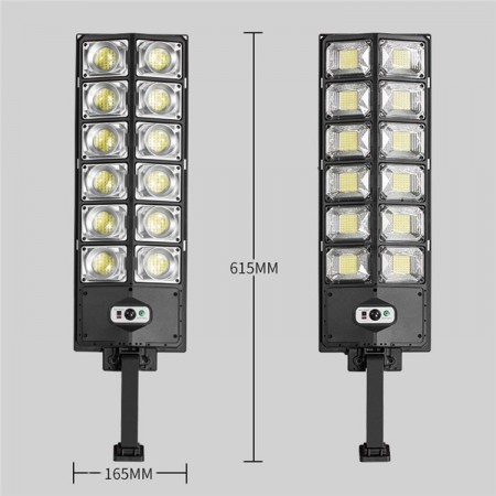 Lampione led stradale solare sensore di movimento faro staffa telecomando IP65