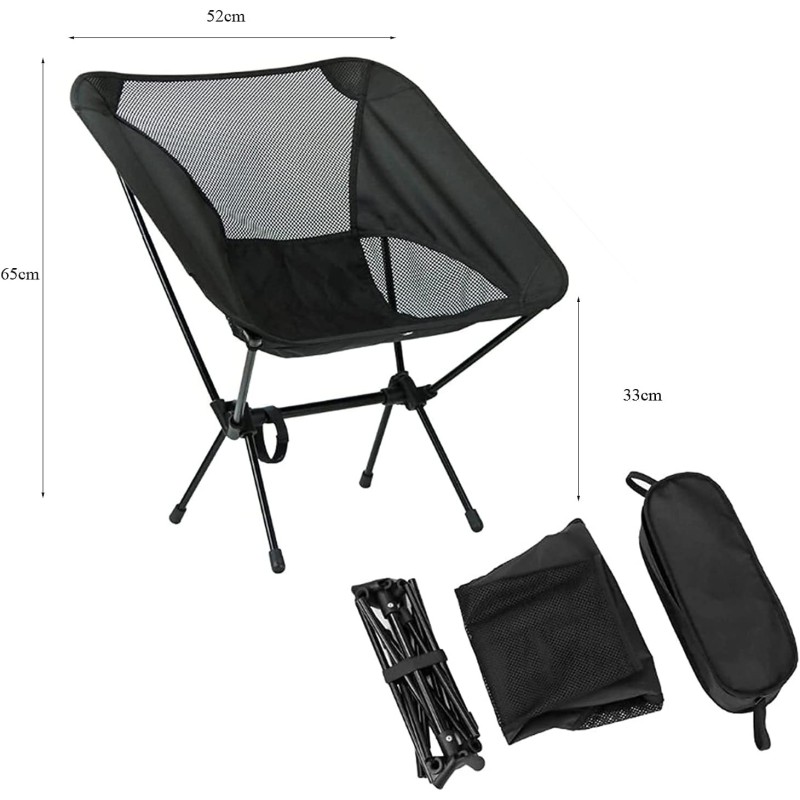 Hongu Sedia pieghevole da campeggio con borsa portatile pesca cacci...