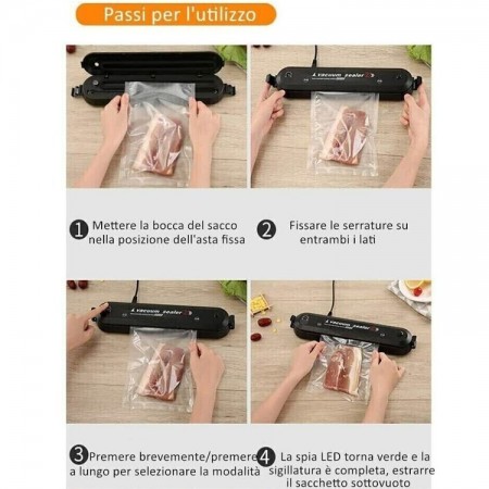 Macchina professionale per sottovuoto + 10 Buste bocca 30 Cm alimenti cibo casa