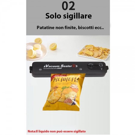 Macchina professionale per sottovuoto + 10 Buste bocca 30 Cm alimenti cibo casa