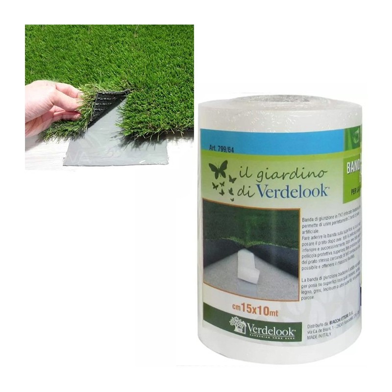Banda di giunzione biadesivo per posa prato sintetico Verdelook 15cmx10m erba
