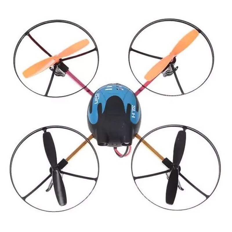 Drone no.6044 quadrirotore motore quattro eliche UFO rediocomandato batteria