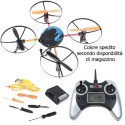 Drone no.6044 quadrirotore motore quattro eliche UFO rediocomandato batteria