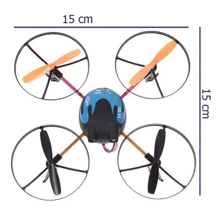 Drone no.6044 quadrirotore motore quattro eliche UFO rediocomandato batteria