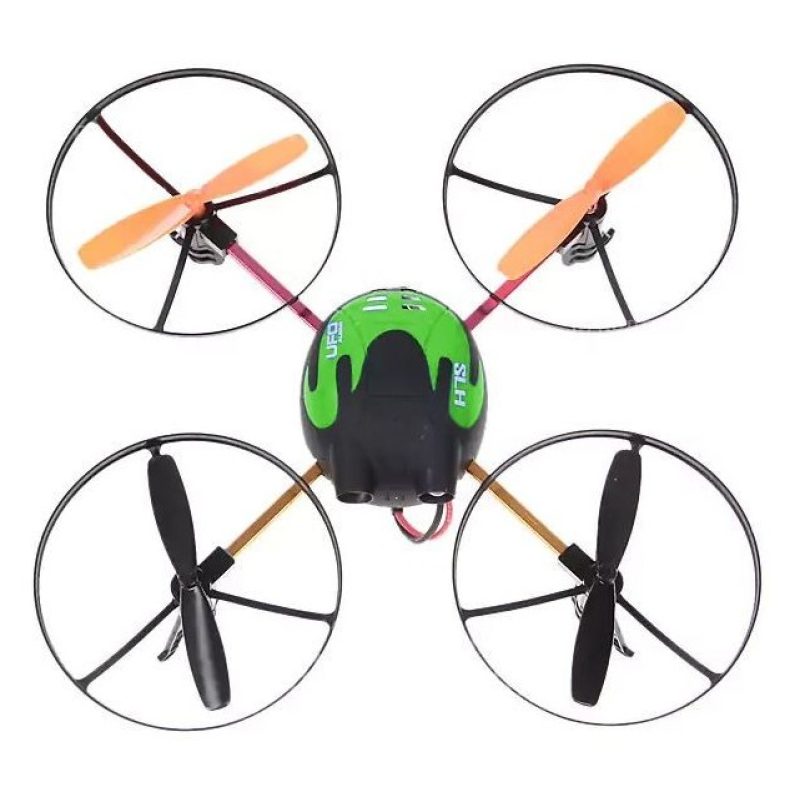 Drone no.6044 quadrirotore motore quattro eliche UFO rediocomandato batteria
