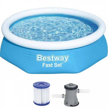 Piscina Fuori Terra Bestway 2,44mx61cm da Giardino bambini fast set tonda in PVC