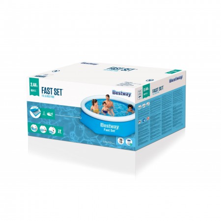 Piscina Fuori Terra Bestway 2,44mx61cm da Giardino bambini fast set tonda in PVC
