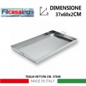 Teglia rettangolare da forno 37x60 cm pizza in latta multiuso manici focaccia