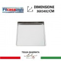 Teglia quadrata da forno 36x34 cm pizza multiuso in latta focaccia cucina dolci