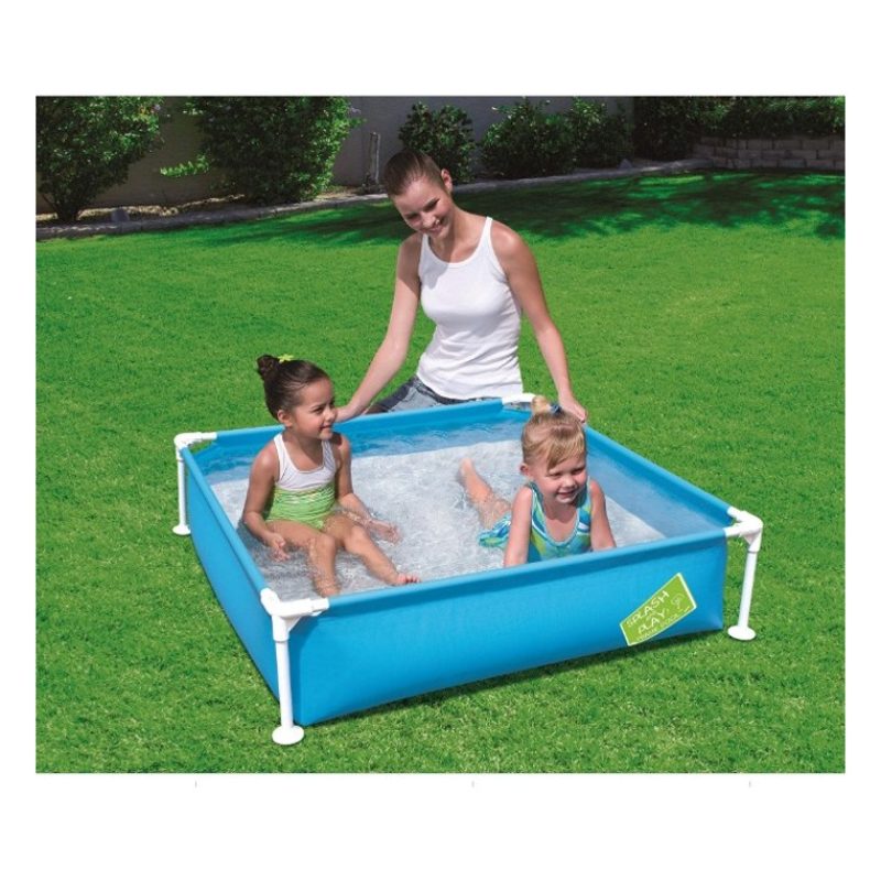 Bestway Piscina quadrata FuoriTerra da Giardino bambini 122x122x30,...