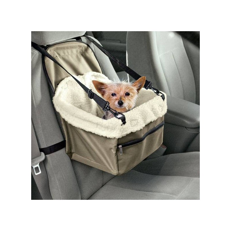 SEGGIOLINO CESTA DA AUTO PER CANI GATTI TRASPORTINO PORTA CANE CON TASCA OGGETTI