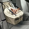 SEGGIOLINO CESTA DA AUTO PER CANI GATTI TRASPORTINO PORTA CANE CON TASCA OGGETTI