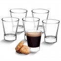 6 Caffeino Bormioli tazzine caffè espresso cl 8,5 bicchieri in vetro trasparente