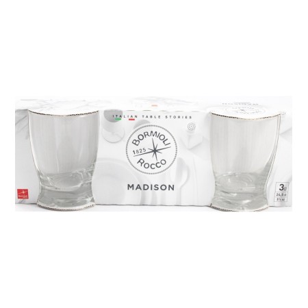 Set 3 pz Bicchiere vino Bormioli Madison da 18 cl in vetro uso quotidiano acqua