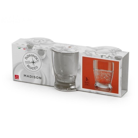 Set 6 pz Bicchiere acqua Bormioli Madison da 24 cl in vetro uso quotidiano vino