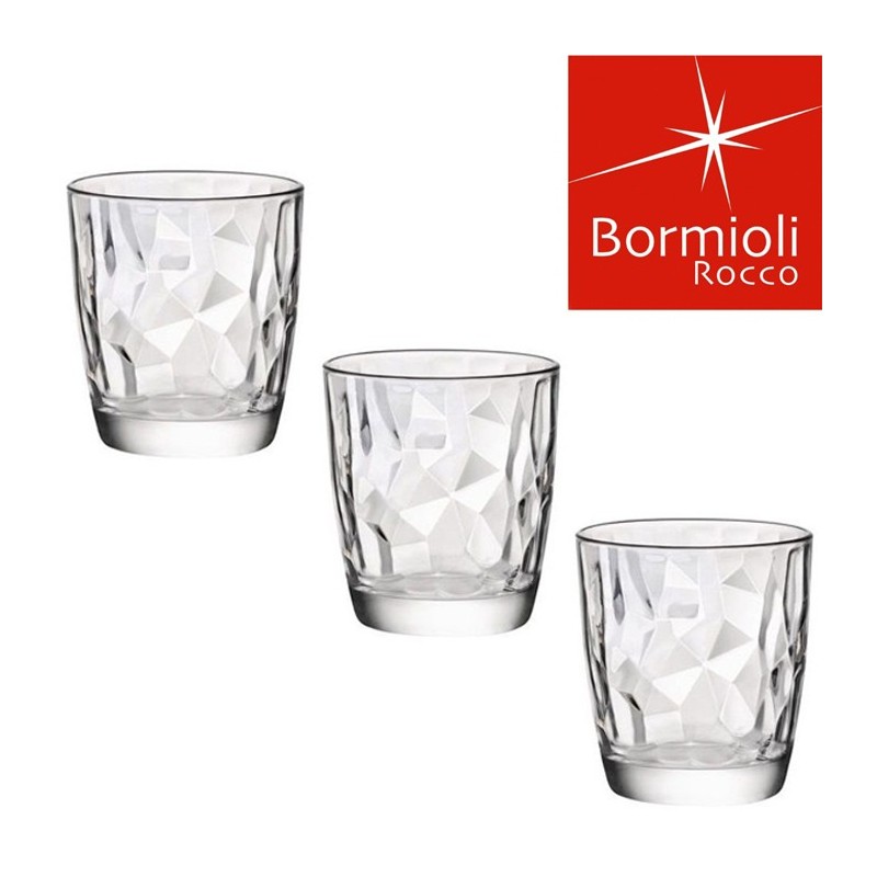 Set 3 Bicchieri Rocco Bormioli Diamond Acqua Cl 30,5 Bicchieri vetro Trasparente