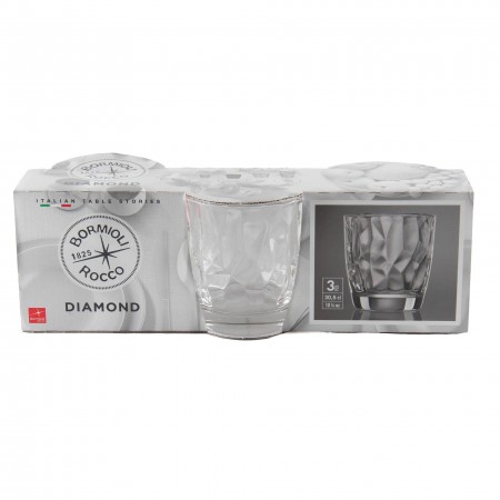 Set 6 Bicchieri Rocco Bormioli Diamond Acqua Cl 30,5 Bicchieri vetro Trasparente