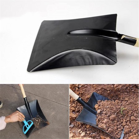 Pala quadrata raccolta di carbone cenere giardino barbecue 44x20 cm manico legno