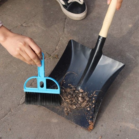 Pala quadrata raccolta di carbone cenere giardino barbecue 44x20 cm manico legno