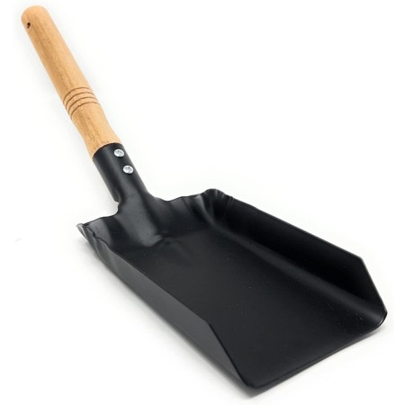 Pala quadrata raccolta di carbone cenere giardino barbecue 44x20 cm manico legno