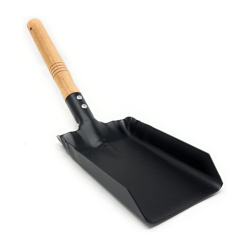 Pala quadrata raccolta di carbone cenere giardino barbecue 44x20 cm manico legno