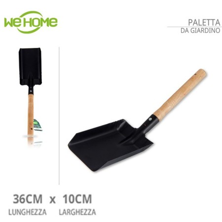 Pala quadrata raccolta di carbone cenere giardino barbecue 44x20 cm manico legno