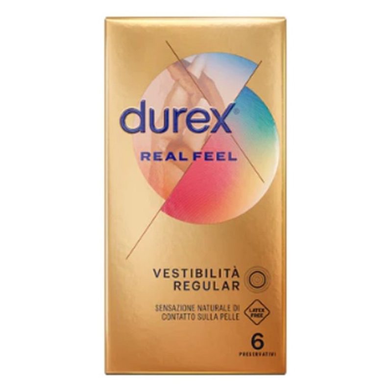 Durex 24 Preservativi Anallergici DUREX REAL FEEL Profilattici Sott...