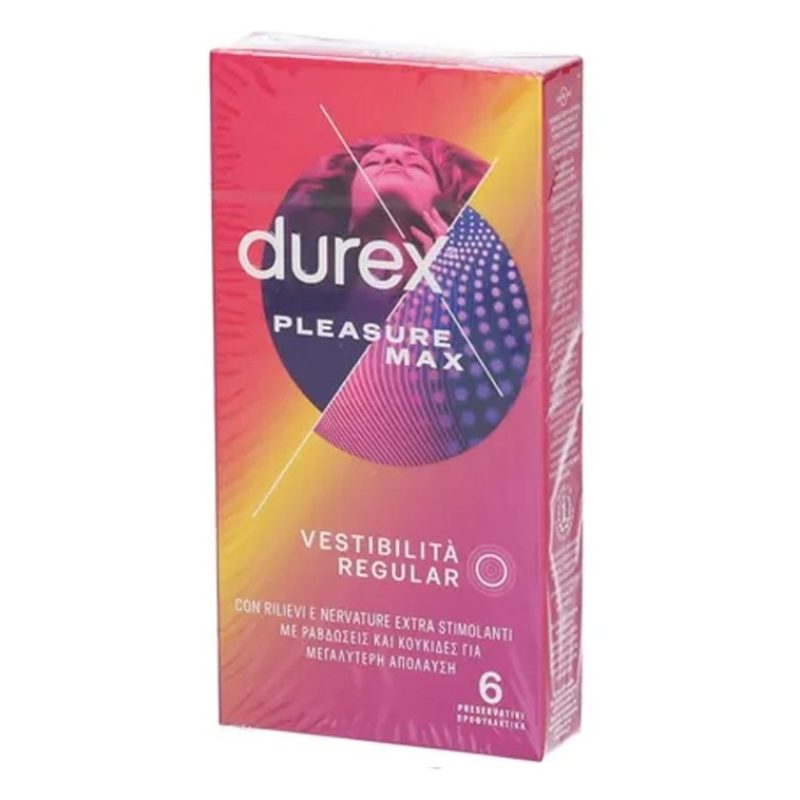 Durex 24 Preservativi DUREX Pleasure Max Profilattici stimolanti pe...
