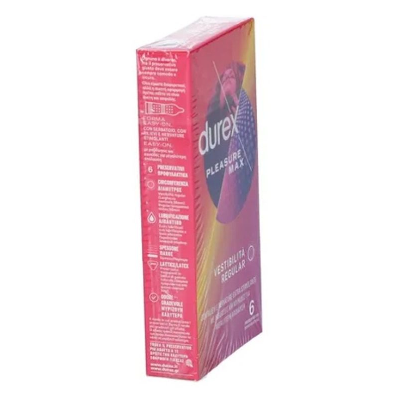 Durex 24 Preservativi DUREX Pleasure Max Profilattici stimolanti pe...
