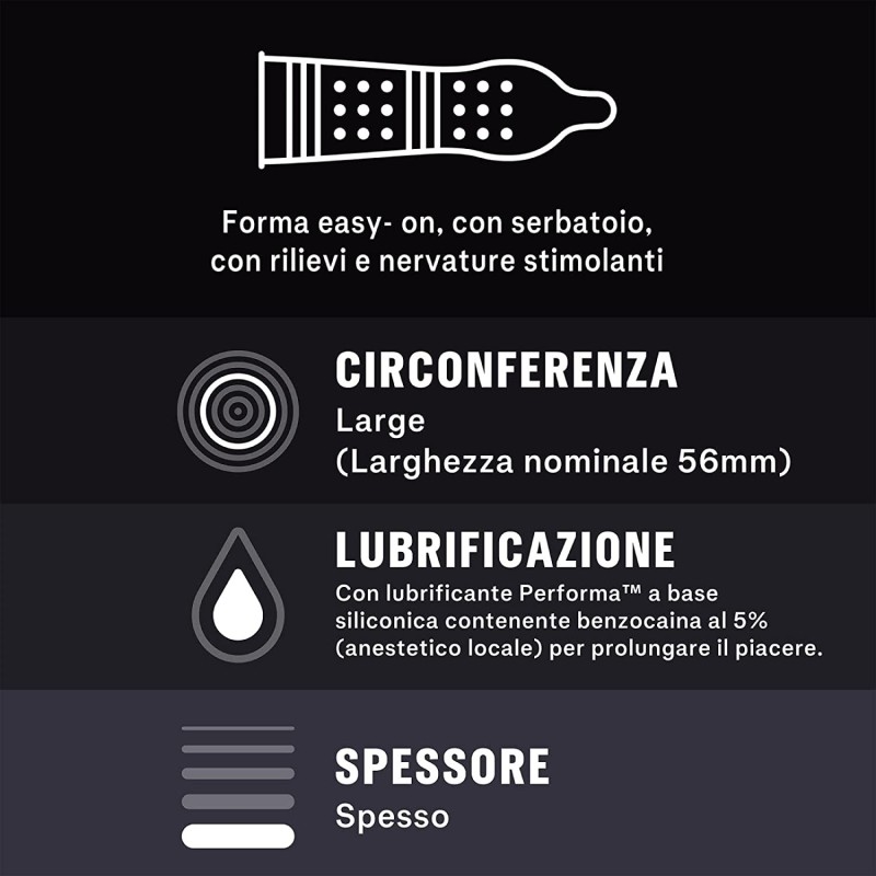 Durex Durex Sync Preservativi Ritardanti e Lubrificati Forma Easy-O...
