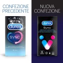 Durex Sync Preservativi Ritardanti e Lubrificati Forma Easy-On 18 Profilattici
