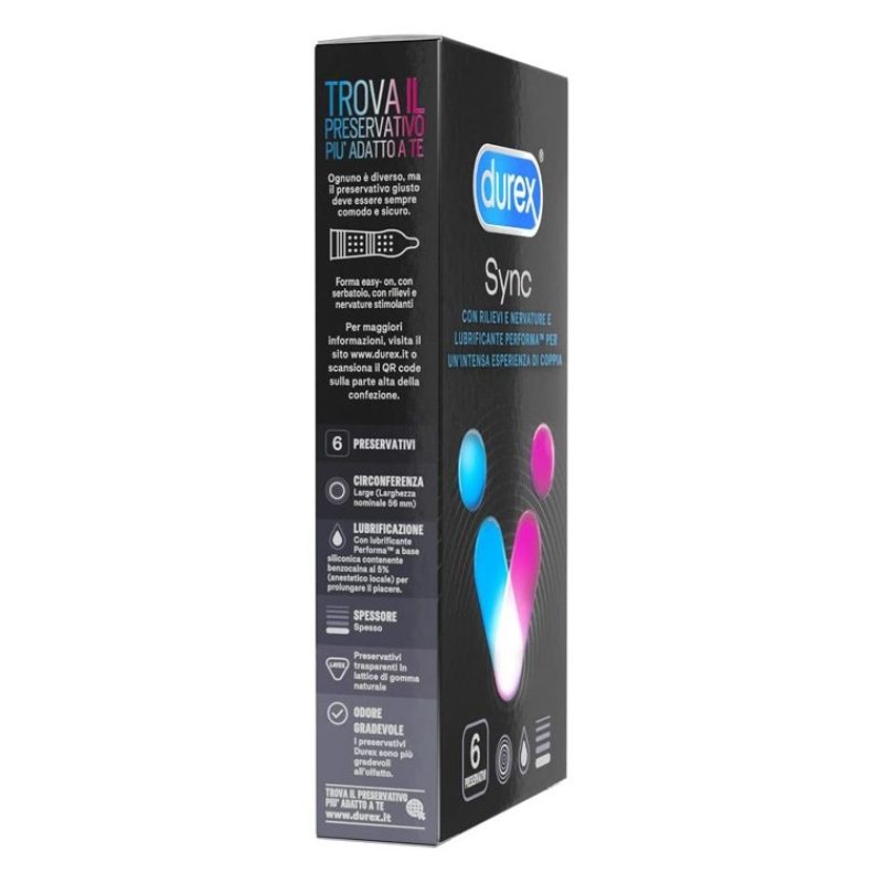 Durex Durex Sync Preservativi Ritardanti e Lubrificati Forma Easy-O...