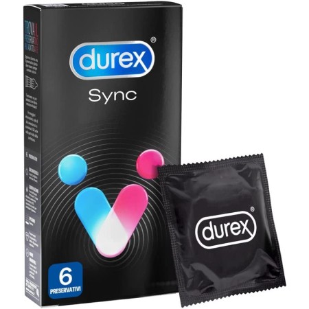 Durex Sync Preservativi Ritardanti e Lubrificati Forma Easy-On 18 Profilattici
