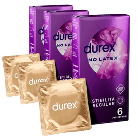 Preservativi DUREX NO LATEX 18 Profilattici Senza Lattice Anallergici in Scatola