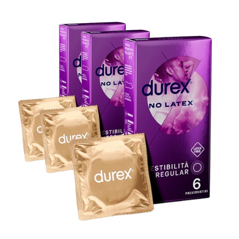 Preservativi DUREX NO LATEX 18 Profilattici Senza Lattice Anallergici in Scatola