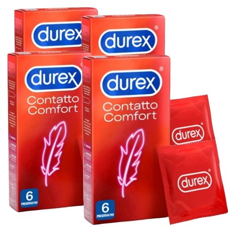 Preservativi DUREX Contatto Comfort sottili lubrificati easy on 24 profilattici