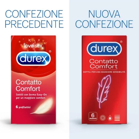 Preservativi DUREX Contatto Comfort sottili lubrificati easy on 24 profilattici