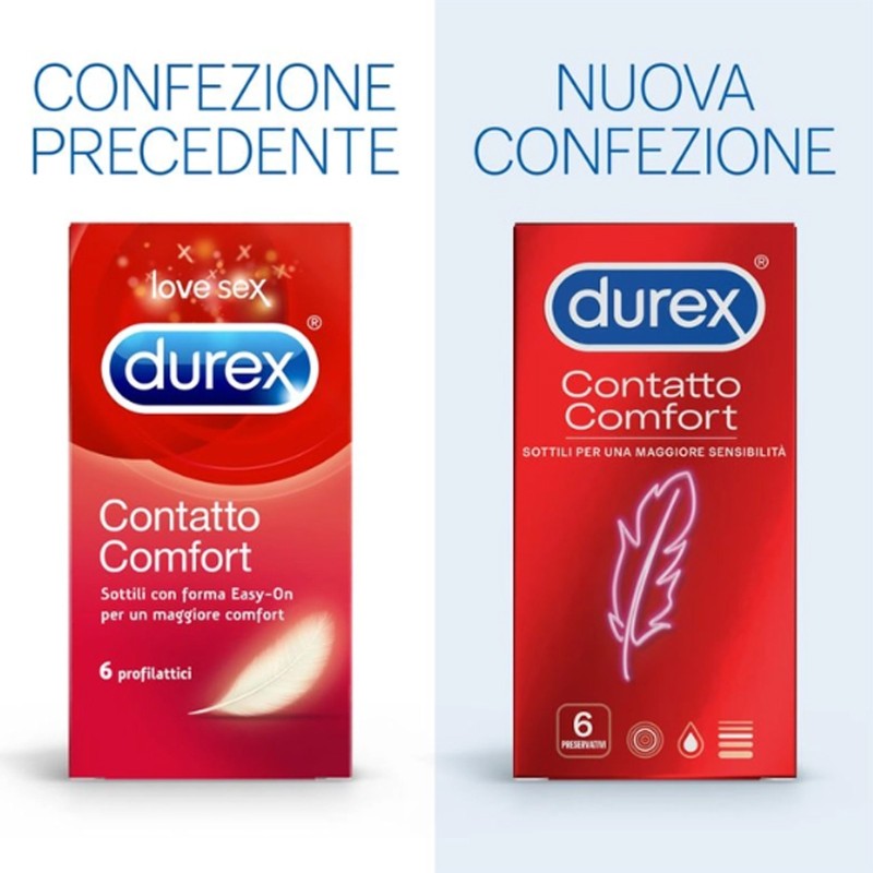 Durex Preservativi DUREX Contatto Comfort sottili lubrificati easy ...