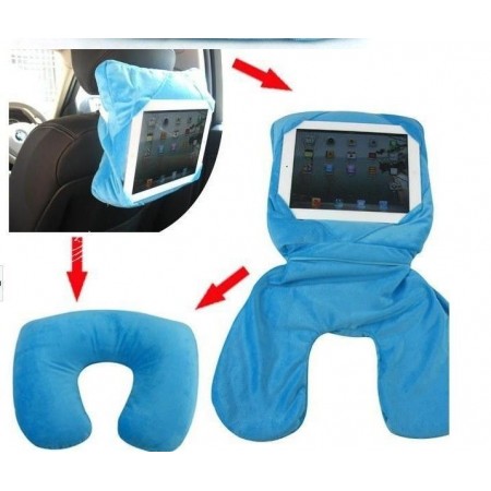 Cuscino da viaggio tablet ipad 3 in 1 trasformabile pillow poggiatesta auto