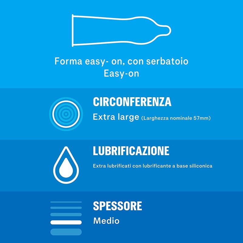 Durex Preservativi Durex XL Profilattici Extra Large (57mm) 36 prof...