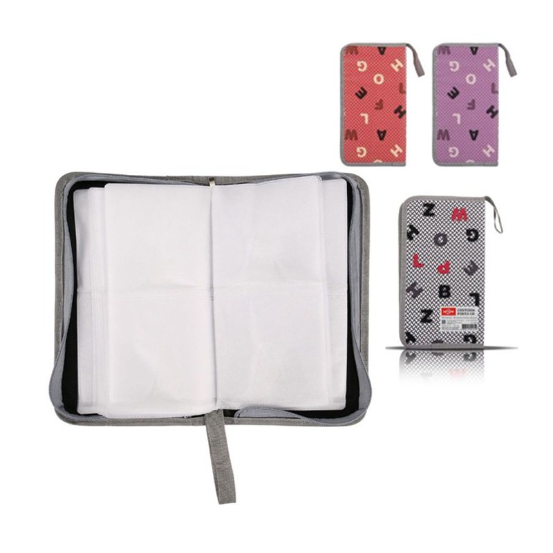 Borsa Porta CD DVD Raccoglitore con cerniera Wallet per 80 Dischi colore casuale