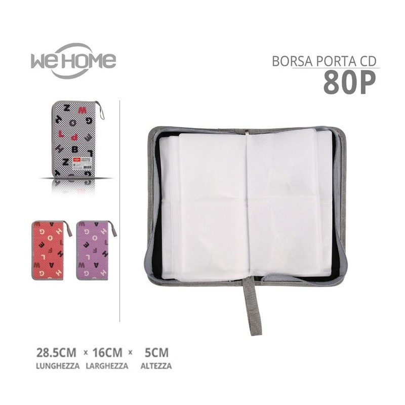 WeHome Borsa Porta CD DVD Raccoglitore con cerniera Wallet per 80 D...