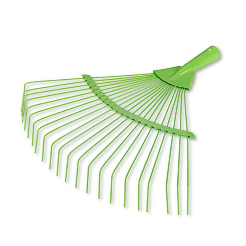 Rastrello scopa per foglie prato erba da giardino in acciaio 22 denti no manico