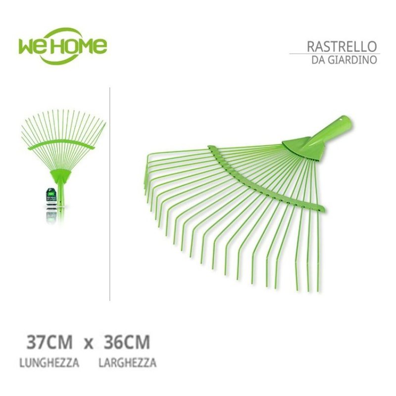 WeHome Rastrello scopa per foglie prato erba da giardino in acciaio...