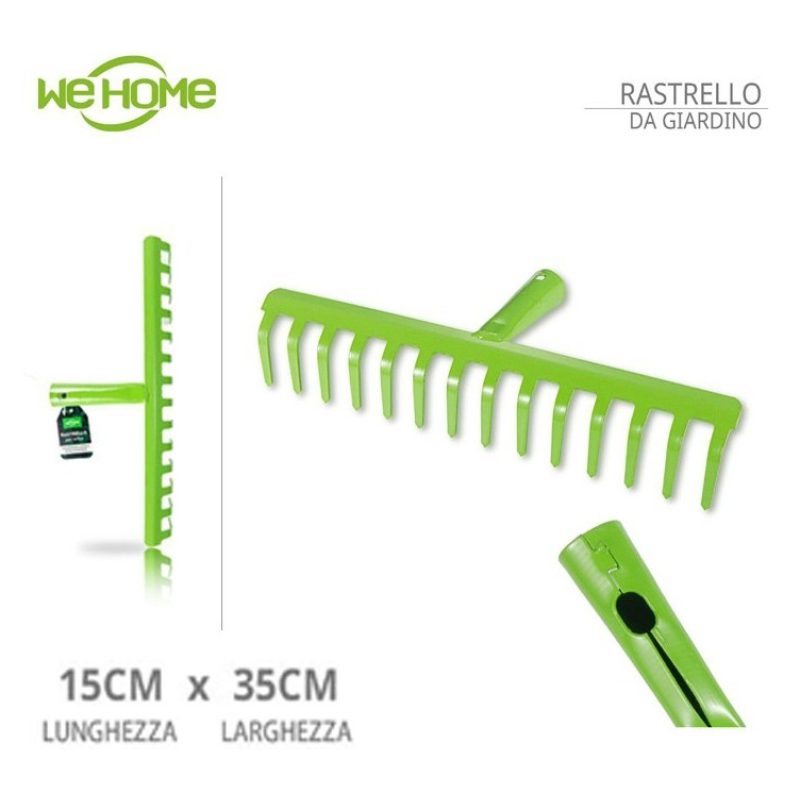 WeHome Rastrello da giardino per agricoltura foglie in acciaio a 14...