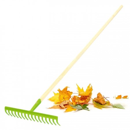 Rastrello da giardino per agricoltura foglie in acciaio a 14 denti senza manico