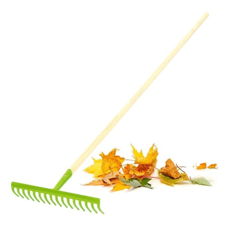 WeHome Rastrello da giardino per agricoltura foglie in acciaio a 14...