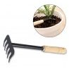 WeHome Rastrello da giardino manico in legno attrezzi 5 denti in ac...