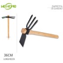 Zappa zappetta giardinaggio due punte tridente attrezzi giardino manico in legno